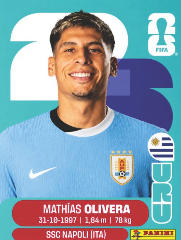 Figurinha URU 09 - Mathias Olivera - Uruguai