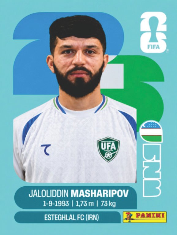 Figurinha UZB 18 - Jaloliddin Masharipov - Uzbequistão