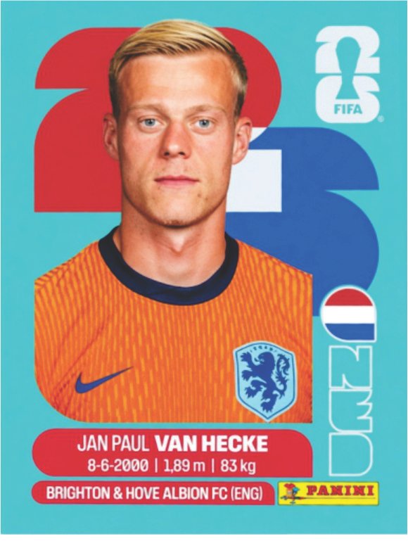 Figurinha NED 09 - Jan Paul van Hecke - Holanda