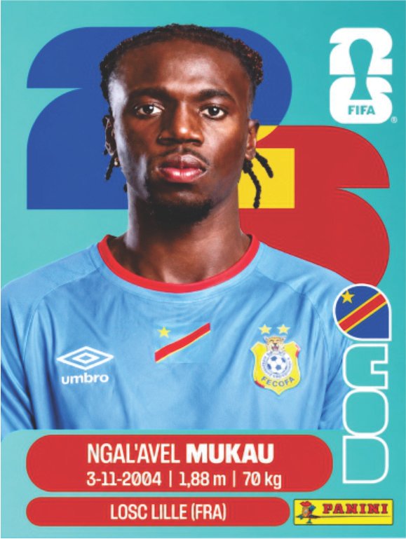 Figurinha COD 09 - Ngal’ayel Mukau - RD Congo