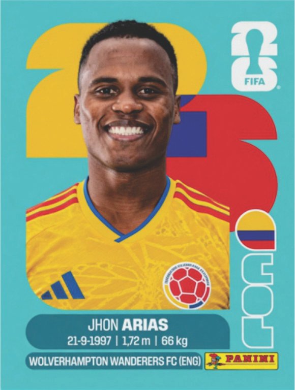 Figurinha COL 17 - Jhon Arias - Colômbia