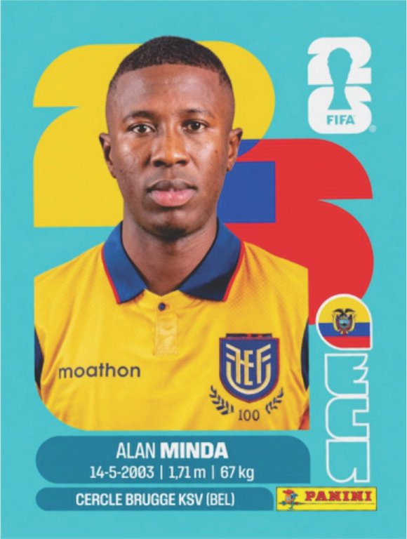 Figurinha ECU 18 - Alan Minda - Equador