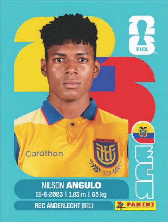 Figurinha ECU 17 - Nilson Angulo - Equador