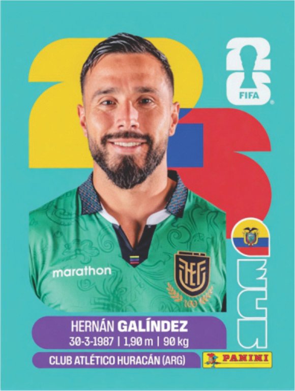 Figurinha ECU 02 - Hernán Galíndez - Equador