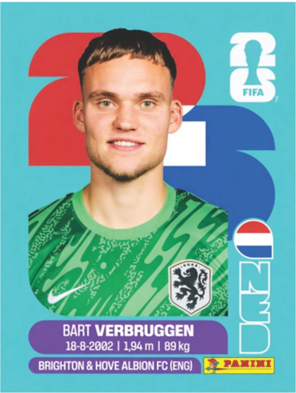 Figurinha NED 02 - Bart Verbruggen - Holanda