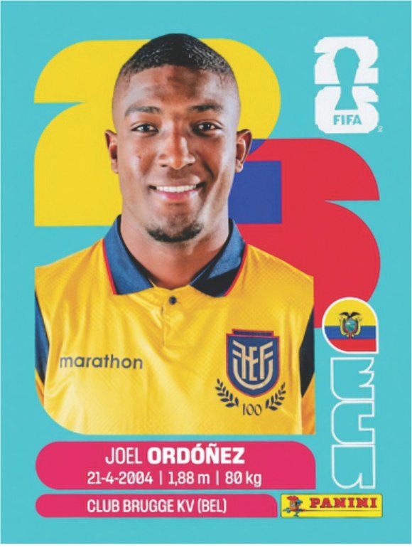 Figurinha ECU 08 - Joel Ordóñez - Equador