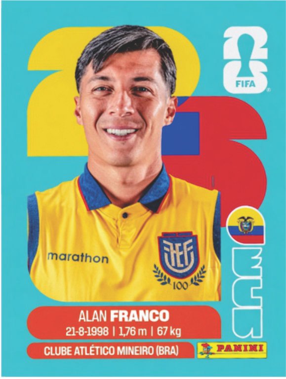 Figurinha ECU 10 - Alan Franco - Equador