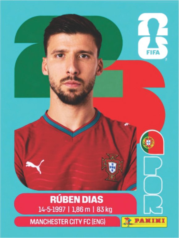 Figurinha POR 04 - Ruben Dias - Portugal