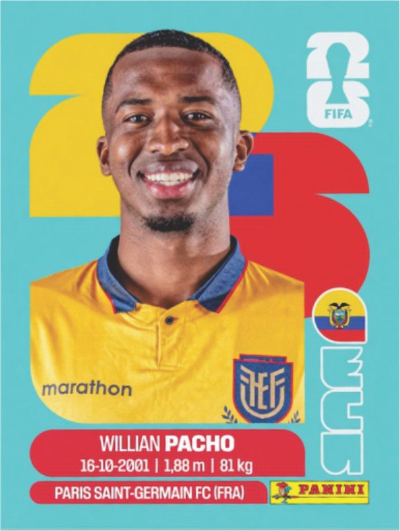 Figurinha ECU 06- Willian Pacho - Equador