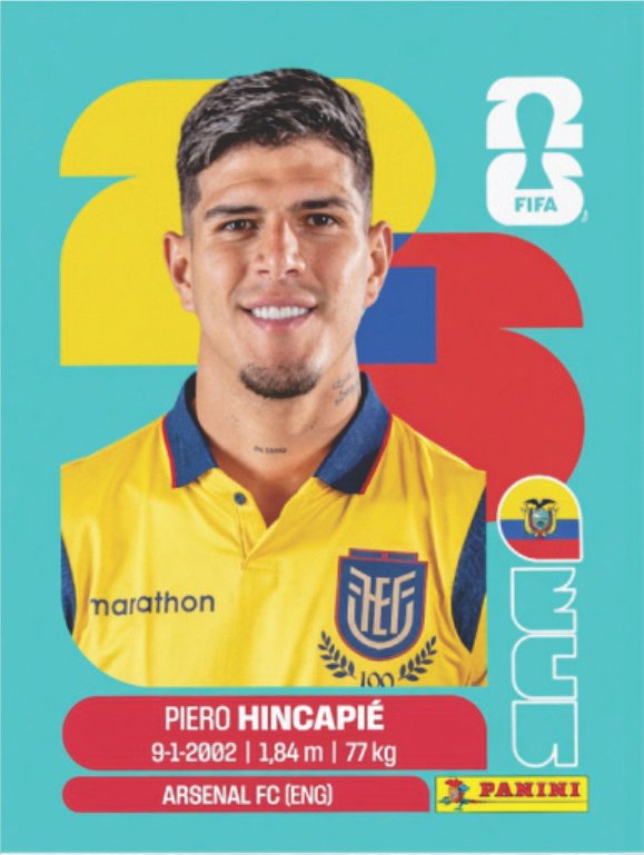 Figurinha ECU 04 - Piero Hincapié - Equador