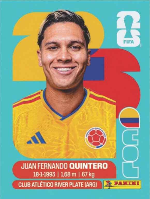 Figurinha COL 15 - Juan Fernando Quintero - Colômbia