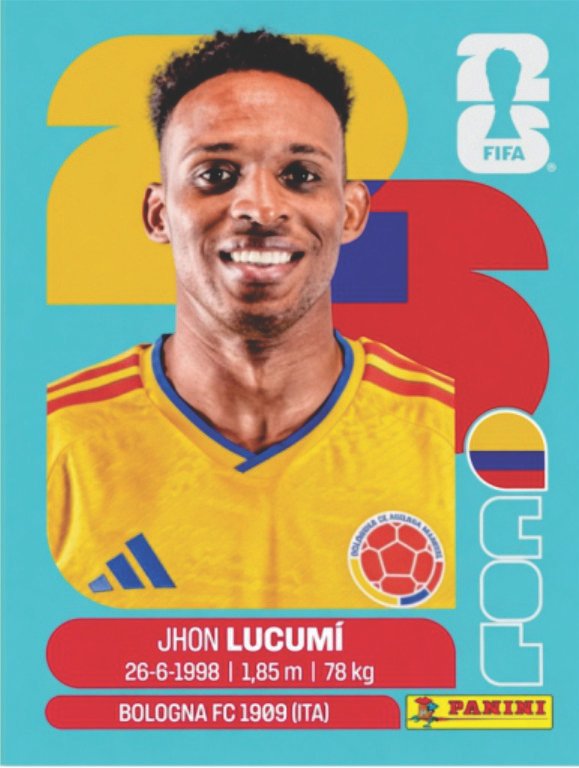 Figurinha COL 08 - Jhon Lucumí - Colômbia