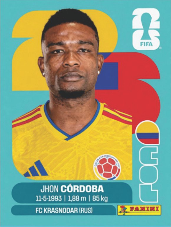 Figurinha COL 18 - Jhon Córdoba - Colômbia